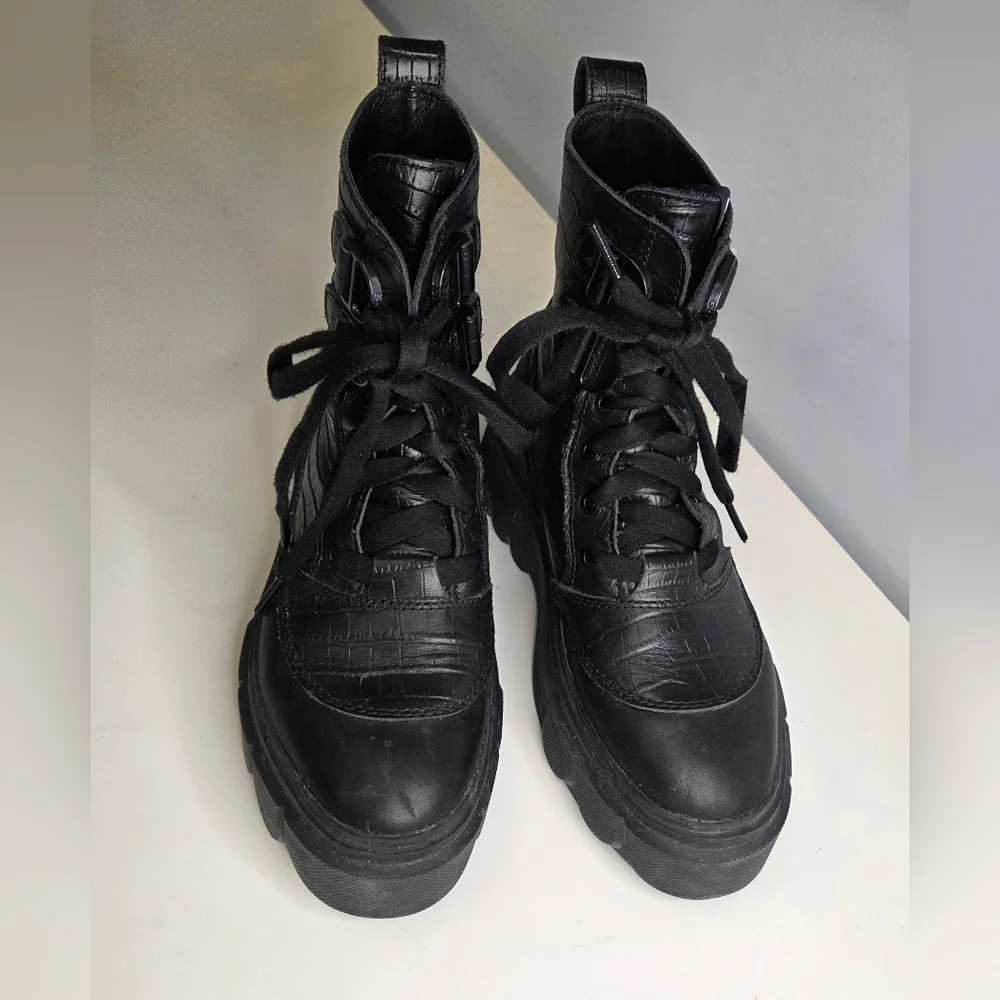 Sorel Women's Caribou X Waterproof Lace-Up Boots Black Leather Size 6.5 - Picture 2 of 12